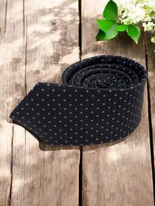 Gravata fina masculina de luxo, poliéster, seda, cor sólida, bolinhas, jacquard fino, gravata para padrinhos - Roxo - Visão 2