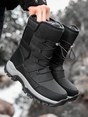Brand Winter Men's Boots Warm Plush Men Snow Boots Outdoor Non-Slip Hiking Boots Men Work Ankle Boots High Top Motorcycle Boots Men Sneakers
