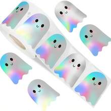 500pcs/Roll Halloween Pumpkin & Ghost Stickers, Cute Waterproof Self-Adhesive Decorative Stickers - Perfect Gift