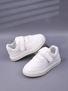 兒童鞋,春季新款防滑運動鞋,適用於幼童女孩/男孩跑鞋和休閒滑板鞋,白色 - 白色 - 查看 5