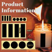 120pcs Match Striker Papers With Adhesive, 60 Round And 60 Rectangle Match Striker Stickers Match Striker Paper Sheets For Match Rack Cymbal Paper Replacement(Black),Adhesive DIY Candle Striker Paper Stickers, Rectangle Adhesive Striker Paper Stickers