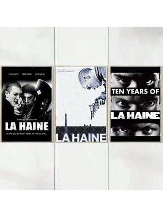 1/3 piezas Póster de la película La Haine (2019) - Decoración de pared de alta calidad para sala de estar, dormitorio, cocina, ideal como regalo para amantes del cine, decoración estética sin marco