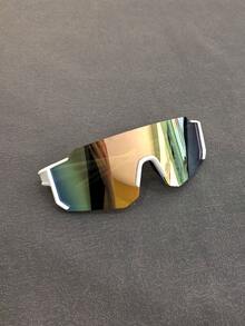 Large Frame Sports Fashion Glasses For Men And Women, Colorful Reflective Fashion Glasses, Suitable For Summer Sun Protection, Beach Vacation, Outdoor Sports, Mountain Climbing Fishing, Cycling, Shopping And Photography Accessories