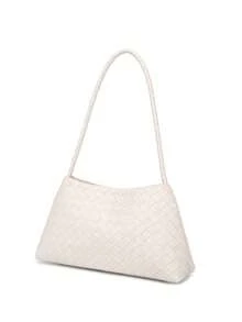 女士夏季编织腋下包，2025年新品，高端百搭复古手提包和单肩包 - 白色 - 查看 2