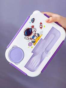 1 件套午餐盒、便当盒、带餐具的午餐盒、方形分区微波炉便当盒、便携式多功能野餐盒、午餐盒、沙拉盒、开学季 - 彩色 - 查看 7