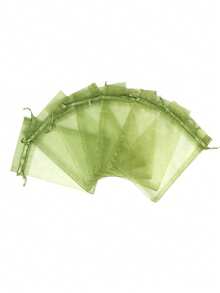 10/30/50 buc pungi de bomboane din organza verde măsliniu, rechizite de casă de Halloween și Crăciun, ambalaje pentru cadouri de nuntă, pungi de cadouri pentru evenimente de sărbători și petreceri - Multicolor - Vizualizare 4