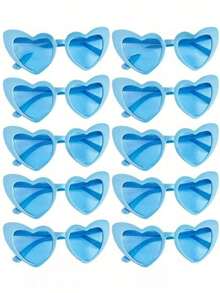 10pcs Cute Heart-Shaped Decorative Fashion Glasses, Suitable For Men And Women, Applicable For Weddings, Parties, Balls, White, Heart-Shaped Glasses, Fashionable Frameless Heart-Shaped Glasses, Fun Heart-Shaped Glasses As Party Favors, Merry Christmas And Happy Halloween (Slight Scratches During Transportation, But Does Not Affect Use)