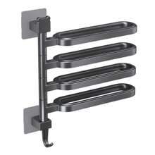 Toallero giratorio de instalación fácil/Organizador de accesorios de baño - Barra múltiple, montado en la pared para almacenamiento de toallas/zapatillas, decoración de baño, decoración de otoño, regreso a la escuela - Multicolor - Ver 14