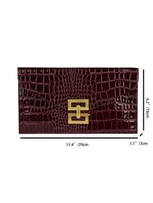 1 Túi cầm tay họa tiết đá giả trơn màu tối giản sang trọng - Màu Đỏ Sâu - Xem 10