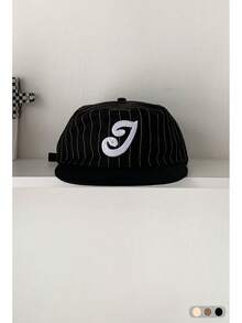 1pc Soft Top Flat Bill Hat, Retro Skateboard 5-Panel Cap, Women Camouflage Brim Hat, BiteBerry Original New American Letter Contrast Color Corduroy Plaid Baseball Cap, Unisex Fashion Casual Versatile Sun Hat, Outdoor Street Skater Hippie Chicks Style Cap - Multicolor - View 14