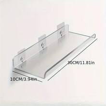 1pc Foldable Wall-Mounted Shelf, For Bathroom, Toilet, Kitchen, Bedside, Dorm Room, No Drilling Phone Storage, Wifi Router Storage Fall Home Decor Room Decor - White - View 14