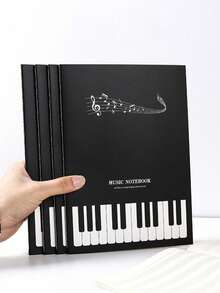 1/3/5 Simple Five-Line Staff Piano Music Notebook, Music Notebook Suitable For Piano, Guitar, Saxophone, And Other Instrument Practice And Music Class Assignments. - Multicolor - View 3