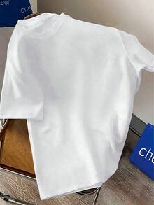 1pc 100% Cotton Women's Solid Color Round Neck T-Shirt, Daily Wear Women's Graphic Shirts, Casual Versatile Tops, Street Wear, Back To School Outfits , School Shirts, Halloween Clothes - trắng - Xem 8