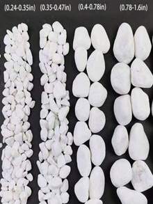 White Pebble Stones, Decorative Rocks, Suitable For Potted Plants, Home Decor, Outdoor Garden, Aquarium Landscape, 0.6-3cm, 100g/300g/500g/800g - Multicolor - View 8