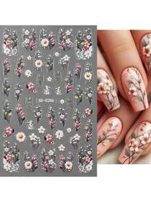 1/2 件，这些浮雕春季野花指甲贴展现了一系列精致细致的花卉图案。精致的花瓣、茎叶和野花都经过精心制作，呈现出栩栩如生、迷人的外观。柔和的粉色、白色和黄色色调的组合，为您的指甲带来春天的清新活力。 - 彩色 - 查看 13