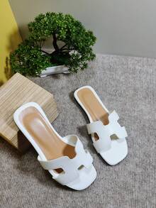 新款夏季凉鞋，平底设计，简约优雅，多功能，舒适，时尚韩版，适合沙滩、旅游、海边穿着 - 白色 - 查看 5