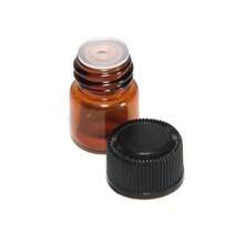 Elfenstall- 50pcs 1ml (1_4 Dram) Amber Mini Glass Bottle 1cc Amber Sample Vial Small Essential Oil Bottle Travel Must + 1pc Clean Cloth - trắng - Xem 3