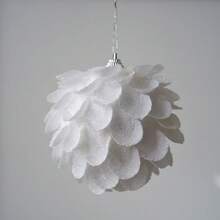 3pcs Christmas White Petal Ornament Balls, Christmas Atmosphere Decor, Foam Decorations For Christmas Tree - أبيض - مشاهدة 13