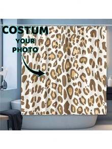 1pc Flannel Customizable Shower Curtain/Background/Wedding Backdrop, Personalized Image, Super Thick And Soft, Suitable As A Gift For Family And Friends, All Seasons Applicable. Can Be Used For Living Room, Sofa, Bedroom, Car, Etc. Home Bathroom Decor Fall Decor Bathroom Accessories Back To School - Multicolor - View 11