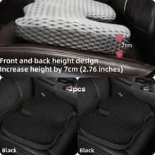 1pc/2pcs Mesh Car Booster Seat Cushion, Innovative Honeycomb Wedge Memory Foam Seat Pad, Enhanced Breathability And Support, Car Cushion For Relieving Buttock Pain, Suitable For Car, RV, Office Chair, Sofa