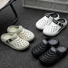 New Detachable Clogs, Summer Outdoor Non-Slip EVA Closed Toe Slippers, Beach Sandals - Dark Grey - View 4