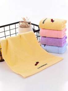 1/4条装小毛巾，刺绣水果图案，尺寸9.84*19.68英寸，多种颜色可选，可作面巾/手巾，男女通用，吸水性强，速干，不褪色，适用于浴室、学校、厨房、节日礼品、旅行和户外活动。 - 彩色 - 查看 3