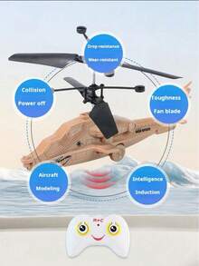 Remote Control Smart Sensing Helicopter, Made Of Anti-Fall Material, Infrared Remote Control. Birthday Gift, Remote Control Helicopter Airplane Plastic Flying Toy, Gesture Sensing Flying Device, Infrared Interactive Educational Toy, With LED Light Cover, Remote Control Not Included Batteries.