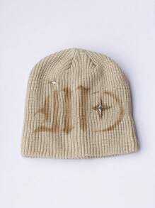 1 件女士时尚 Y2K 提花针织帽，温暖且适合秋冬休闲装 - A - 查看 6