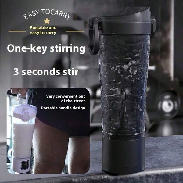 Electric Sports Shaker, Protein Powder Blender, One-Button Stirring, Leak-Proof And Portable, Strong Power Dissolves In 10 Seconds Without Agglomeration, LCD Gear Adjustment + Full Body Detachable Fitness Coffee Dual-Use, 700ml Large Capacity, USB Charging (1300mAh) Large-Capacity Lithium Battery, Essential For Fitness Outdoor