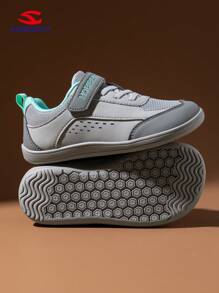 HOBIBEAR 青少年宽鞋头运动鞋，男女童均适用，鞋面加宽，赤足鞋型，防滑橡胶鞋底，舒适步行鞋，休闲校园鞋，四季皆宜 - 淺灰色 - 查看 4