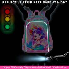 3件套幼儿园女童背包，16英寸美人鱼背包和午餐盒，适合幼儿园小朋友 - 雙肩背包 - 查看 5