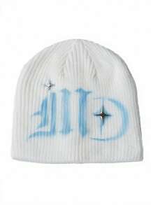 1 件女士时尚 Y2K 提花针织帽，温暖且适合秋冬休闲装 - A - 查看 3