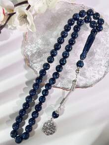 1pc Galaxy/Starry Sky Resin Rosary Beads, 10mm 45pcs Acrylic Imitation Amber Single Strand Bracelet - Multicolor - View 13