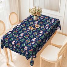 1pc Christmas Snowman, Tree, Candy, Santa Hat Digital Print Tablecloth, Rectangular Durable Polyester Fabric, Suitable For Home, Kitchen, Garden, Holiday Parties, Weddings, Restaurants And Banquet Decorations, Christmas Holiday Decor - Multicolor - View 11