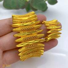 مجموعة سوار وخاتم مطلية بالذهب عيار 24 قيراط من النحاس المجوف بتصميم زهري، مجموعة فخمة على الطراز الشرقي الأوسط، سوار وخاتم بوهيمي عربي دبي الهند نيجيريا، إكسسوارات مجوهرات للعرائس وحفلات الزفاف والمناسبات للنساء والفتيات