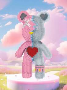 3100pcs 32cm/12.6in Love Bear Flower Bear Music Bear DIY Pixel Blocks, 3D Concatenated Blocks 14+, Room Creative Decoration, Desktop Accessories, Stress Relief Toys, Valentine's Day Gifts, Christmas Gifts, Birthday Gifts, Couple Gifts, New Year Gifts, Gifts For Girlfriends, Gifts For Familynd, Gifts For Family,Wedding Gifts, Easter Gifts - Multicolor - View 4