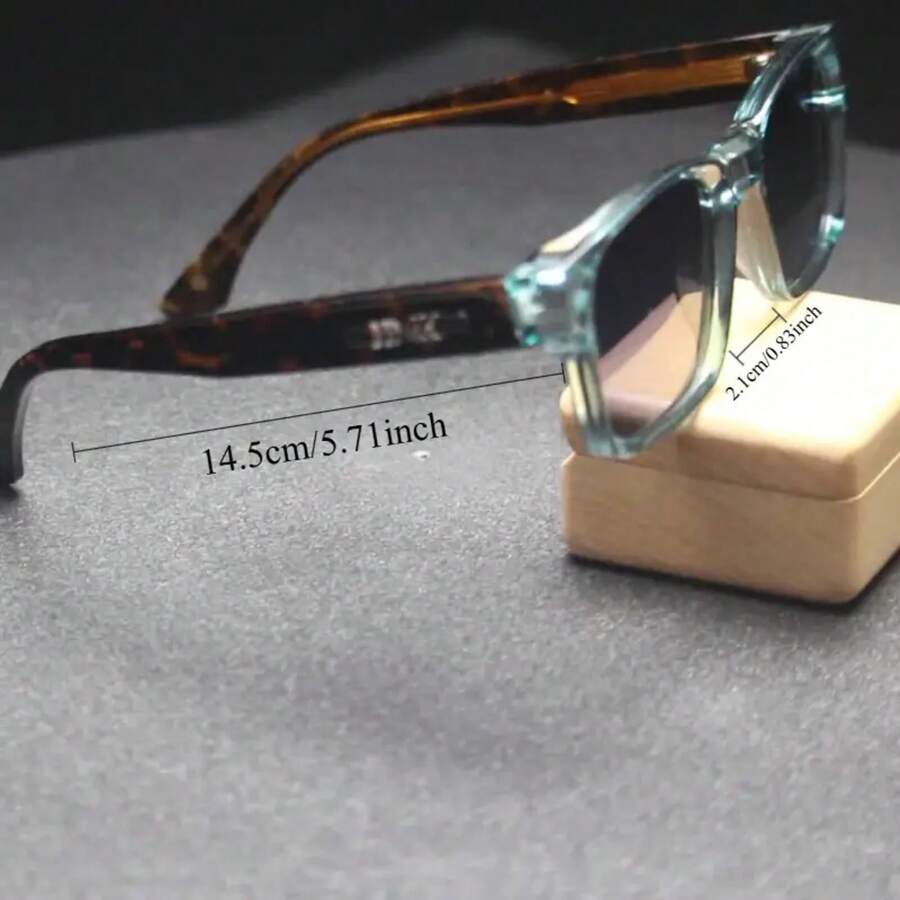 Square Frame Multi-Color High-End  Glasses, New Retro Square Frame Glasses, Unisex Daily Outdoor Party Decoration, Great Gift - Khối màu mai rùa - Xem 1