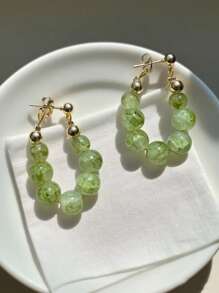 1pc French Green Grape Handmade Beaded Necklace With Natural Stone, Layerable Necklace, Unique Summer China Style - Necklace - View 4