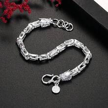 Hot Popular 925 Sterling Silver Bracelet For Man 20cm Chain Luxury Wedding Party Christmas Gifts Fashion Fine Jewelry