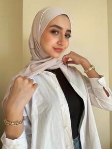 女士单件装，带纽扣固定，时尚休闲优雅，可瞬间佩戴，兼具围巾、运动帽、头巾和头巾帽的功能，适合全年日常佩戴，也适合节日、派对、祈祷等场合。 - A - 查看 4