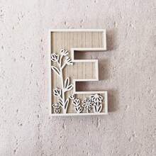 1 pieza Ornamento de letra tallada con flores inglesas de madera que se puede colgar. Decoraciones de Acción de Gracias y Navidad. Decoración única para la habitación, arte de pared, decoración de boda, estilo de campo francés. Decoración de madera con flores talladas - Perfecto para el hogar, la cocina o la decoración de la boda - Versátil, adecuado para exhibición en el escritorio