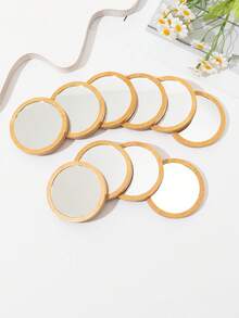 1pc/5pcs/10pcs/20pcs/68pcs Wooden Round Small Mirrors, Cute Portable Makeup Mirror For Handbag, Travel,Cheap,Stocking Stuffers,Makeup,Makeup Tools,Cheap Stuff,Gifts,Gifts For Women,Christmas Gifts - Multicolor - View 7
