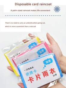 4pcs Portable Disposable Compressed Transparent Long Raincoat, Card-Sized Easy To Carry, Simple And Practical, Essential For Travel