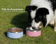 Dog Bowl Medium Breed - 4 Cup Non Slip Anti Rust, Insulated Metal Stainless Steel Dog Bowls - Spill Proof Heavy Duty - Water Bowl For Dogs, Dishwasher  (32 Oz, Happy Thoughts),13360811 - 薑色 - 查看 8