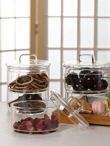 1pc High Borosilicate Glass Bowl With Lid, Transparent Food Storage Container For Fruit, Dessert, Candy, Snacks, Kids Salad Bowl