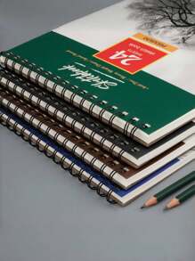 دفتر رسم سبيرال مقوى 1 قطعة، دفتر رسم مائي سميك مقوى 24 ورقة (78 رطل/160 جم/م2) A3/A4/A5، ورق رسم فني خالي من الحمض مناسب للرسم والرسم بالألوان المائية للبالغين والفنانين المبتدئين، هدية عيد الأم، لوازم مدرسية