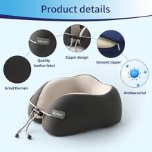 记忆海绵U型枕，多色旅行飞机颈枕，睡眠，颈部支撑，可拆卸和可清洗