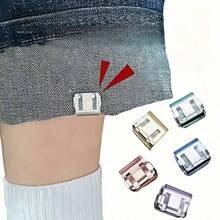 6pcs Shorten The Pants Legs With Invisible Fixing Clips, Prevent Dragging At The Bottom Of The Pants Legs, Hide The Buckle Leg Closure Device Without Seams, Prevent Pants Legs From Dragging The Floor, Suitable For Jeans And Pants, Waterproof, Portable