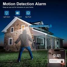 1080P HD Drahtlose Sicherheitskamera Set, 3MP Auflösung, Verbessertes Farbiges Nachtsicht, Zwei-Wege Audio, Schwenken/Neigen/Zoomen, Bewegungsverfolgung