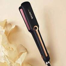 Alisador de cabello con función de rizado, 4 ajustes de calor, tecnología de iones negativos, calentamiento instantáneo, sin interruptor físico de encendido/apagado